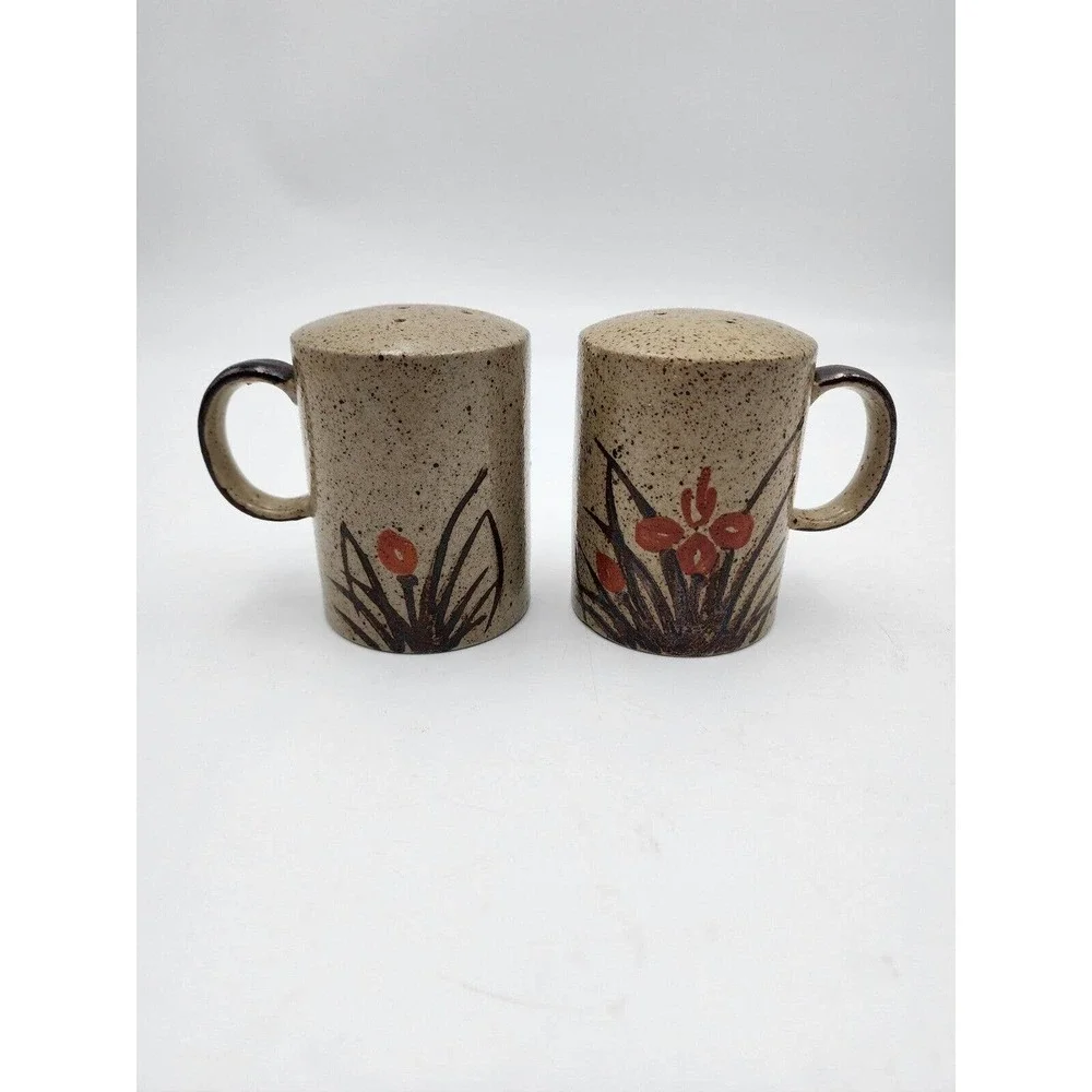 Otagiri Japan Elegant Wheat Pattern Salt Pepper Shaker Set Hand Crafted Vintage